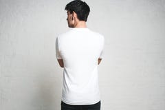 Download Blank T-shirt On Man (back Side) Stock Image - Image of ...