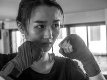 Young attractive asian woman with boxing gloves are ready for battle royalty free stock photos Young attractive asian woman with boxing gloves are ready for battle royalty free stock photos