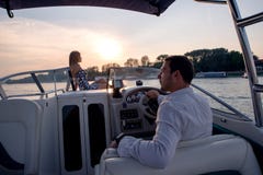 Boat ride, man is driving boat stock photography Boat ride, man is driving boat stock photography