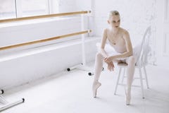 Young ballerina in ballet class stock images Young ballerina in ballet class stock images