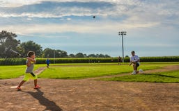 Young Batter - Field of Dreams Movie Site - Dyersville, Iowa royalty free stock image Young Batter - Field of Dreams Movie Site - Dyersville, Iowa royalty free stock image