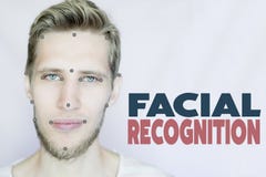 Young bearded man facial and eye recognition concept isolated background stock photography Young bearded man facial and eye recognition concept isolated background stock photography
