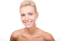Young Beautiful Blond Woman On White Royalty Free Stock Images Young Beautiful Blond Woman On White Royalty Free Stock Images