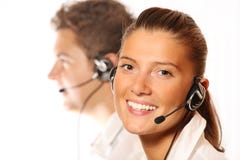 Young Beautiful Woman In A Call Center Royalty Free Stock Photo Young Beautiful Woman In A Call Center Royalty Free Stock Photo