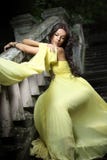 Young beautiful woman on the stairs royalty free stock photos Young beautiful woman on the stairs royalty free stock photos