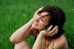 Young Beautiful Woman With Headphones Royalty Free Stock Photo