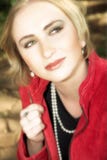 Young Blond Woman In Red Jacket Royalty Free Stock Photos Young Blond Woman In Red Jacket Royalty Free Stock Photos