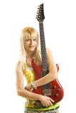 Young Blond Woman Playing Electric Guitar Royalty Free Stock Photo Young Blond Woman Playing Electric Guitar Royalty Free Stock Photo