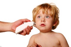 Young Boy With A Temperature Stock Photo Young Boy With A Temperature Stock Photo