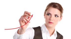 Young business woman drawing on glass stock photography Young business woman drawing on glass stock photography