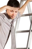 Young Businessman Climbink N Ladder.Isolated Royalty Free Stock Photos Young Businessman Climbink N Ladder.Isolated Royalty Free Stock Photos