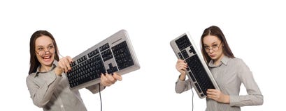 The young businessman in funny concept on white royalty free stock photos The young businessman in funny concept on white royalty free stock photos