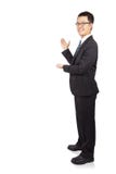 Young businessman showing copyspace royalty free stock photography Young businessman showing copyspace royalty free stock photography