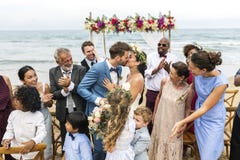 Young Caucasian couple`s wedding day Stock Photos Young Caucasian couple`s wedding day Stock Photos
