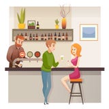 Young Couple Date in Restaurant Bar or Pub Vector stock illustration Young Couple Date in Restaurant Bar or Pub Vector stock illustration