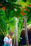 Young couple enjoys tropical nature royalty free stock images Young couple enjoys tropical nature royalty free stock images