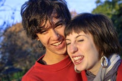 Young couple having fun royalty free stock photography Young couple having fun royalty free stock photography