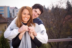 Young Couple Having Fun Outside Royalty Free Stock Image Young Couple Having Fun Outside Royalty Free Stock Image