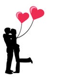 Young Couple In Love With Hearts Royalty Free Stock Photography Young Couple In Love With Hearts Royalty Free Stock Photography