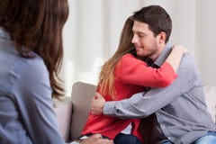 Young couple during psychotherapy