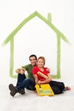Young couple redecorating their first home royalty free stock photos Young couple redecorating their first home royalty free stock photos