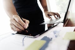 Young creative designer man working at office stock image Young creative designer man working at office stock image