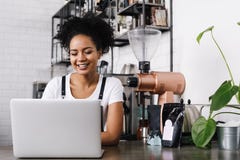 Young female cafe owner stock photography Young female cafe owner stock photography
