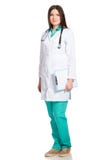 Young female doctor in white robe with clipboard and stethoscope royalty free stock images Young female doctor in white robe with clipboard and stethoscope royalty free stock images