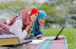Young female muslim students