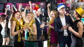 Young friends dancing on new year party royalty free stock image Young friends dancing on new year party royalty free stock image