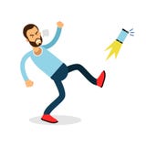 Young furious man shouting and kicking his phone vector Illustration vector illustration Young furious man shouting and kicking his phone vector Illustration vector illustration