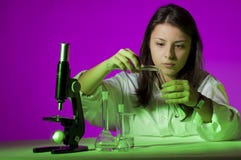 Young Girl Playing Chemist Royalty Free Stock Photo