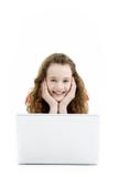 Young Girl Using Laptop Computer royalty free stock image Young Girl Using Laptop Computer royalty free stock image