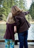 Young Girls By The Lake Stock Photography