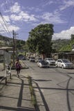 A young girls walks home from school in Maraval, Trinidad stock photos A young girls walks home from school in Maraval, Trinidad stock photos