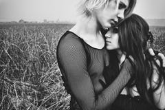 Free Young Goth Couple Outdoors Stock Photography - 19287452