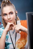 Young graphic artist working with computer Royalty Free Stock Photography Young graphic artist working with computer Royalty Free Stock Photography