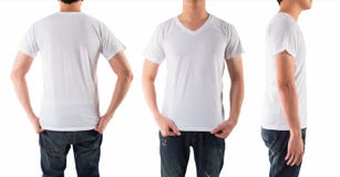 Download Blank T-shirt On Man (back Side) Stock Image - Image of ...