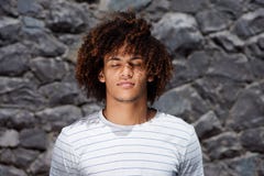 Young man outdoor with eyes closed Stock Photography Young man outdoor with eyes closed Stock Photography
