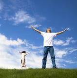 Young Man Relax And Dog Stock Images Young Man Relax And Dog Stock Images