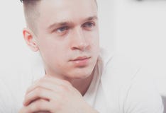 Young man resting in armchair. Joy of life stock photography Young man resting in armchair. Joy of life stock photography