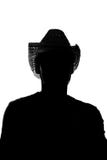 Young man in a straw hat - silhouette