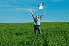 Young man throwing a paper Stock Image Young man throwing a paper Stock Image