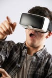 Young Man Wearing Virtual Reality Headset royalty free stock image Young Man Wearing Virtual Reality Headset royalty free stock image