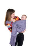 Young Mother With Baby In Sling Smiling Royalty Free Stock Photo Young Mother With Baby In Sling Smiling Royalty Free Stock Photo