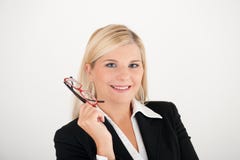 Young Office Business Woman With Red Glasses Stock Photography