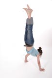 Young Pre Teen Girl Performing A Handstand 1 Stock Photos Young Pre Teen Girl Performing A Handstand 1 Stock Photos