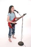 Young Pre Teen Girl Singing With Guitar 6 Royalty Free Stock Photography