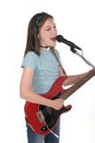 Young Pre Teen Girl Singing With Guitar 7 Stock Photography