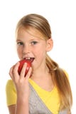 Young School Girl with Juicy Red Apple Royalty Free Stock Photo Young School Girl with Juicy Red Apple Royalty Free Stock Photo